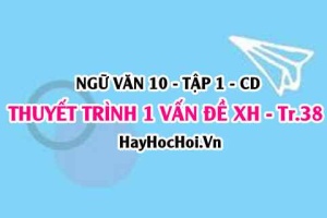 Soạn bài Nói và nghe: Thuyết trình về một vấn đề xã hội trang 38 lớp 10 Cánh Diều tập 1